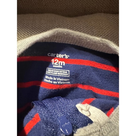 Carters Size 12 month Footie Pajamas Firetruck - Picture 2 of 3